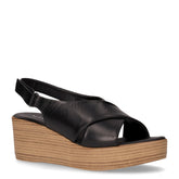 Sandalo con zeppa nero - Sandali Con Tacco Donna | Boscaini Scarpe