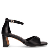 Sandalo con tacco in ecopelle nero | Boscaini Scarpe