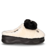 Ciabatta con pelo bianco nero | Boscaini Scarpe