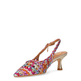 Slingback in ecopelle con tacco multicolor | Boscaini Scarpe