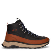 Fire&Camping Winter mid polacchino sportivo in tessuto e pelle nero - SUN68 | Boscaini Scarpe