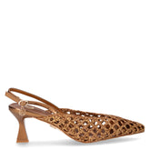 Slingback in rafia intrecciata con tacco bronzo | Boscaini Scarpe