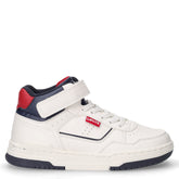 John Se Mid sneaker in ecopelle bambino bianco blu rosso | Boscaini Scarpe
