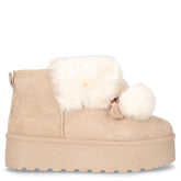 Stivaletto caldo cpn platform in tessuto beige | Boscaini Scarpe