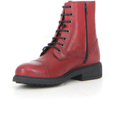 Stivaletto stringato con zip carminio | Boscaini Scarpe