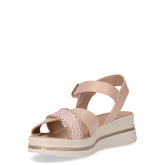 Sandalo in pelle con zeppa cipria | Boscaini Scarpe