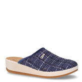 Ciabatta in tessuto con zeppa blu - Ciabatte Donna | Boscaini Scarpe