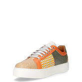 Sneaker in pelle arancione verde beige | Boscaini Scarpe