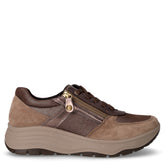 Sneaker in pelle e tessuto con zeppa fango | Boscaini Scarpe