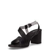 Sandalo in pelle con tacco nero | Boscaini Scarpe