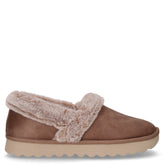 Cozy up pantofola con pelo in ecopelle tortora - SKECHERS | Boscaini Scarpe