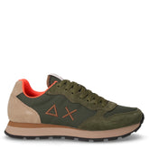 Tom Multicolor sneaker in tessuto e pelle militare scuro | Boscaini Scarpe