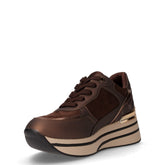 Sneaker in ecopelle e tessuto con zeppa bronzo | Boscaini Scarpe