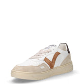 Sneaker in pelle ed ecopelle bianco camello | Boscaini Scarpe