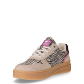 Sneaker in tessuto ed ecopelle beige nero | Boscaini Scarpe