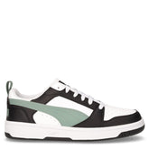Rebound v6 Low sneaker bambino in ecopelle bianco nero verde | Boscaini Scarpe