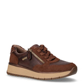 Sneaker in tessuto ed ecopelle marrone mocca | Boscaini Scarpe