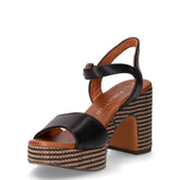 Sandalo in ecopelle con tacco nero | Boscaini Scarpe