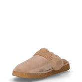 Ciabatta in tessuto con ecopelliccia naturale | Boscaini Scarpe