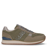 Sneaker in pelle e tessuto verde oliva | Boscaini Scarpe