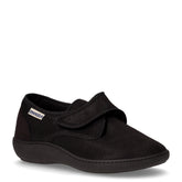 Pantofola in tessuto con strappo nero | Boscaini Scarpe