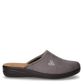 Ciabatta in tessuto con cuore strass grigio | Boscaini Scarpe