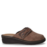 Ciabatta in ecopelle con zeppa taupe | Boscaini Scarpe