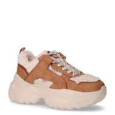 Bliss Warm sneaker in ecopelle e ecopelliccia cognac crema | Boscaini Scarpe