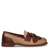 Mocassino in pelle con nappine safari cacao - Mocassini Donna | Boscaini Scarpe