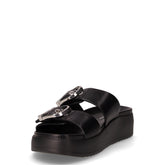 Ciabatta in ecopelle con zeppa nero | Boscaini Scarpe