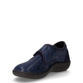 Pantofola in tessuto con strappo blu | Boscaini Scarpe