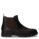 Andalo stivaletto in pelle e tessuto nero cioccolato | Boscaini Scarpe