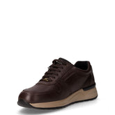 Sneaker in pelle con zip marrone | Boscaini Scarpe