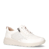 Sneaker in pelle e tessuto bianco argento | Boscaini Scarpe