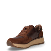 Sneaker in tessuto ed ecopelle marrone mocca | Boscaini Scarpe