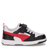 Rebound V6 Lo sneaker da bambino in ecopelle bianco nero | Boscaini Scarpe