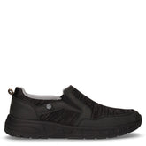 Sneaker slip on in tessuto ed ecopelle nero | Boscaini Scarpe