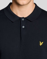 Cotton Short Sleeve Knitted Polo navy scuro | Boscaini Scarpe