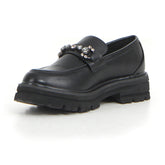 Mocassino con staffa strass nero | Boscaini Scarpe