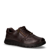 Scarpa sportiva in pelle con zip marrone | Boscaini Scarpe