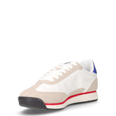 Domingo Mix sneaker in ecopelle e tessuto bianco blu beige | Boscaini Scarpe