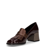 Mocassino con tacco in ecopelle moro bronzo | Boscaini Scarpe