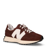 327 sneaker in pelle scamosciata marrone e bianco | Boscaini Scarpe