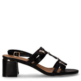 Sandalo con tacco in ecopelle nero - TOO LIKE | Boscaini Scarpe