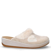 Ciabatta in tessuto con zeppa naturale | Boscaini Scarpe