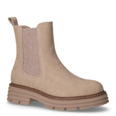 Stivaletto in ecopelle con zip taupe | Boscaini Scarpe