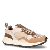 Sneaker in tessuto ed ecopelle cammello - Sneakers Donna | Boscaini Scarpe