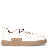 Sneaker in ecopelle bianco beige - Summer Days Uomo | Boscaini Scarpe