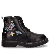 Anfibio con disegni da bambina in ecopelle nero - Anfibi Bambina | Boscaini Scarpe