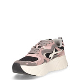 Mia sneaker in pelle e tessuto grigio nero rosa | Boscaini Scarpe